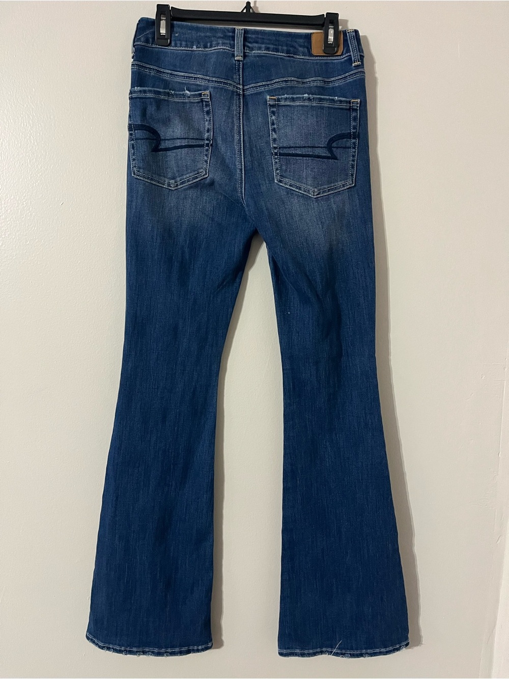 American Eagle Hi-Rise Artist Flare Jeans Women’s 6 X Long Super Stretch Blue - Picture 6 of 11